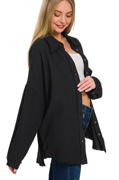 Black Button-Up