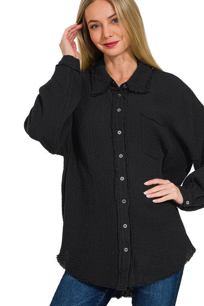Black Button-Up