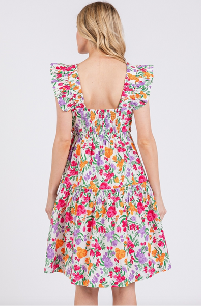 Ivory Floral Dress