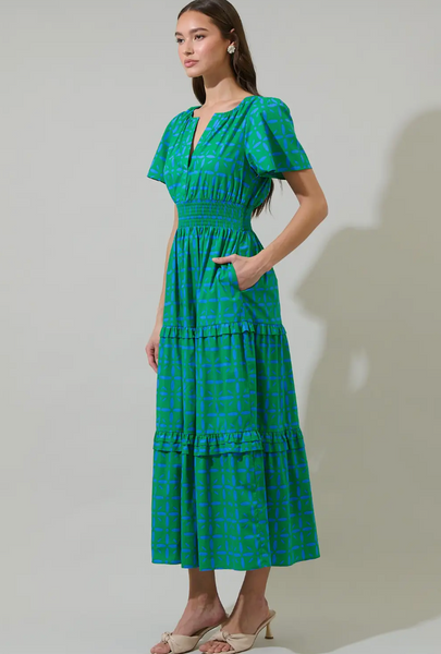 Poplin Tiered Maxi Dress