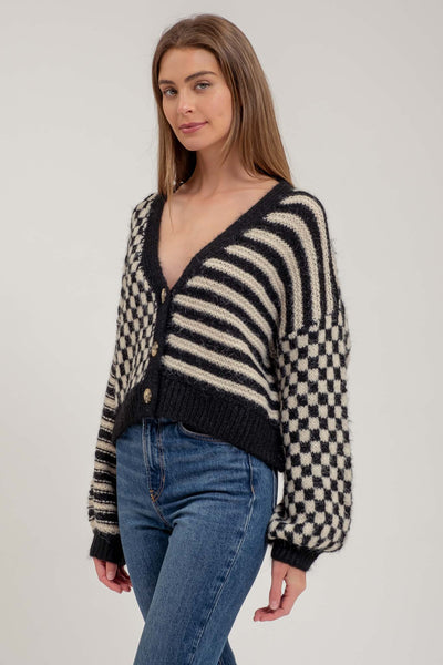 Stripe/Checkered Cardigan