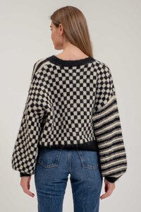 Stripe/Checkered Cardigan