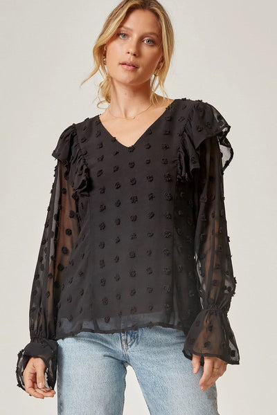 Swiss Dot Top - Black