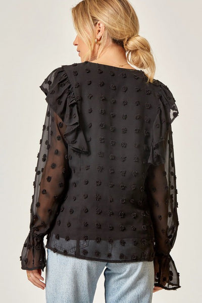 Swiss Dot Top - Black