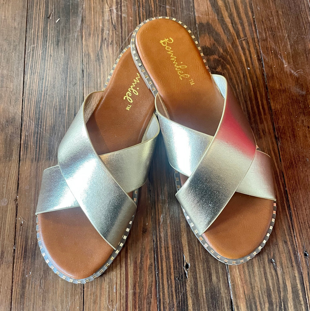 Gold Criss Cross Sandal